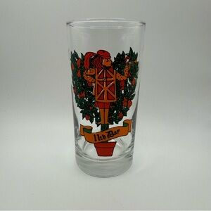 Vintage 12 Days Of Christmas Drinking Glass Tumbler 11th Day 11 Pipers Piping